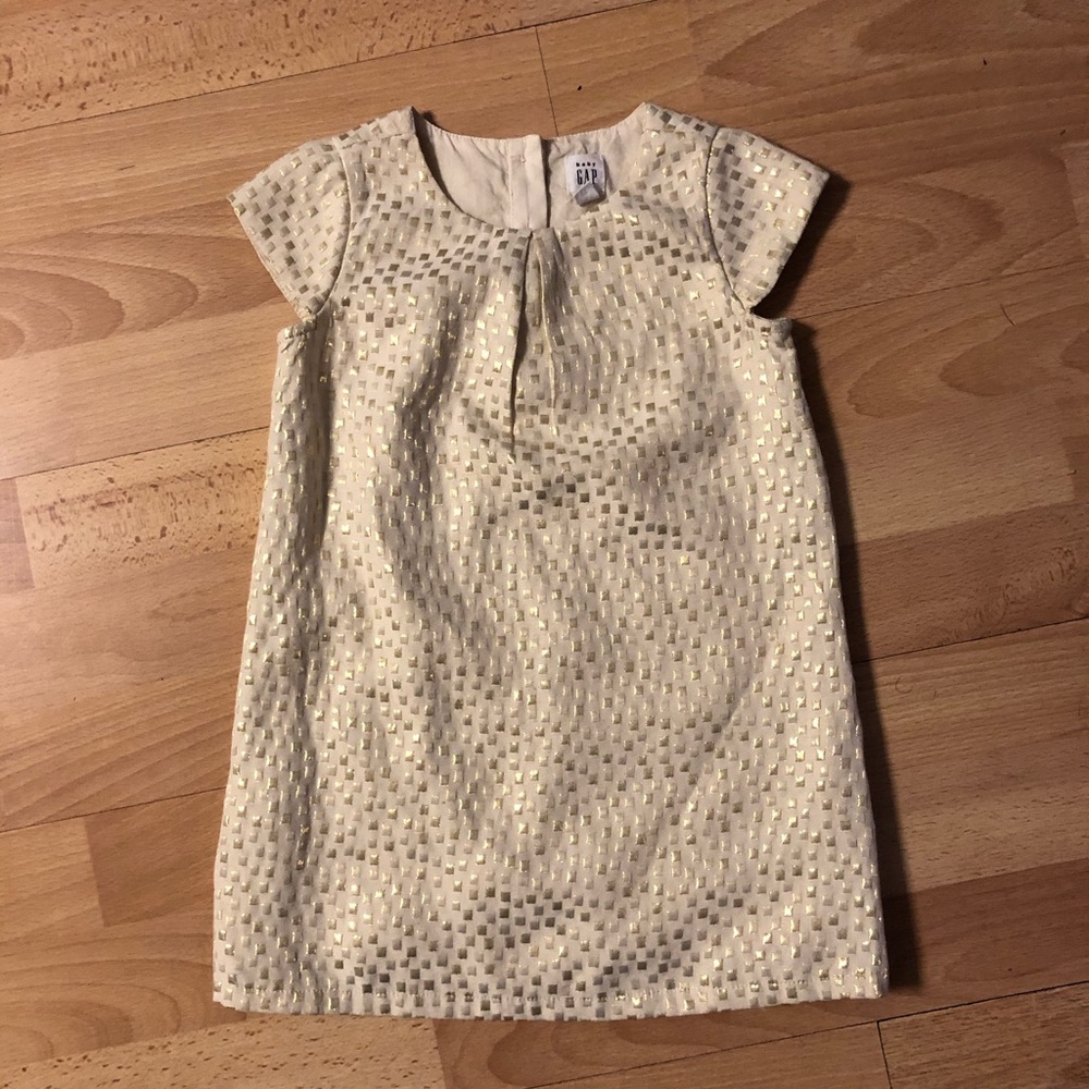Gold Kids Shift Dress
